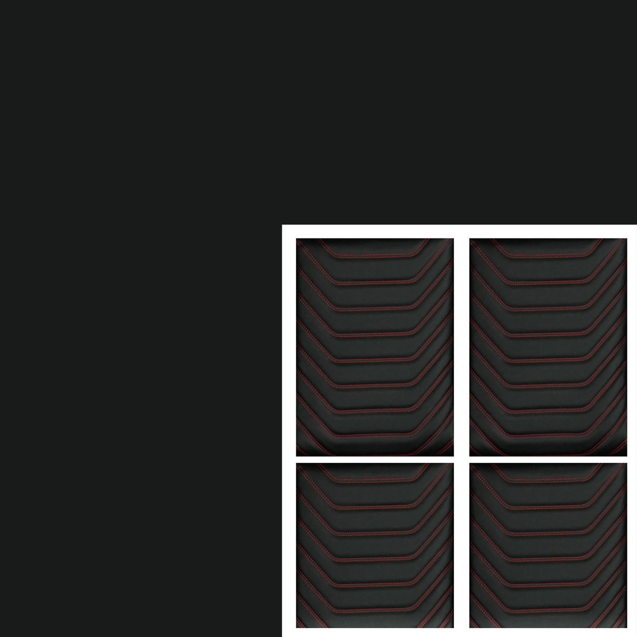  PUI Interiors Sport Mod I Material Accessory Kit, 10yd Black Vinyl, Black Inserts, Red Stitch - (RM-AK110A1X2) 