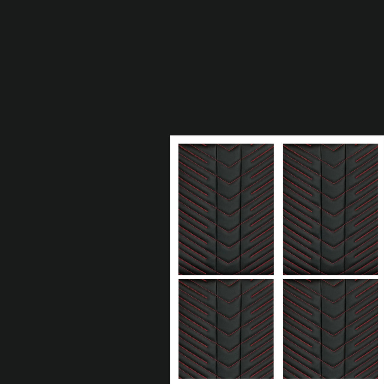  PUI Interiors Sport Mod II Material Accessory Kit, 10yd Blk Vinyl Blk/Blk Inserts Red Stitch - (RM-AK110B112) 