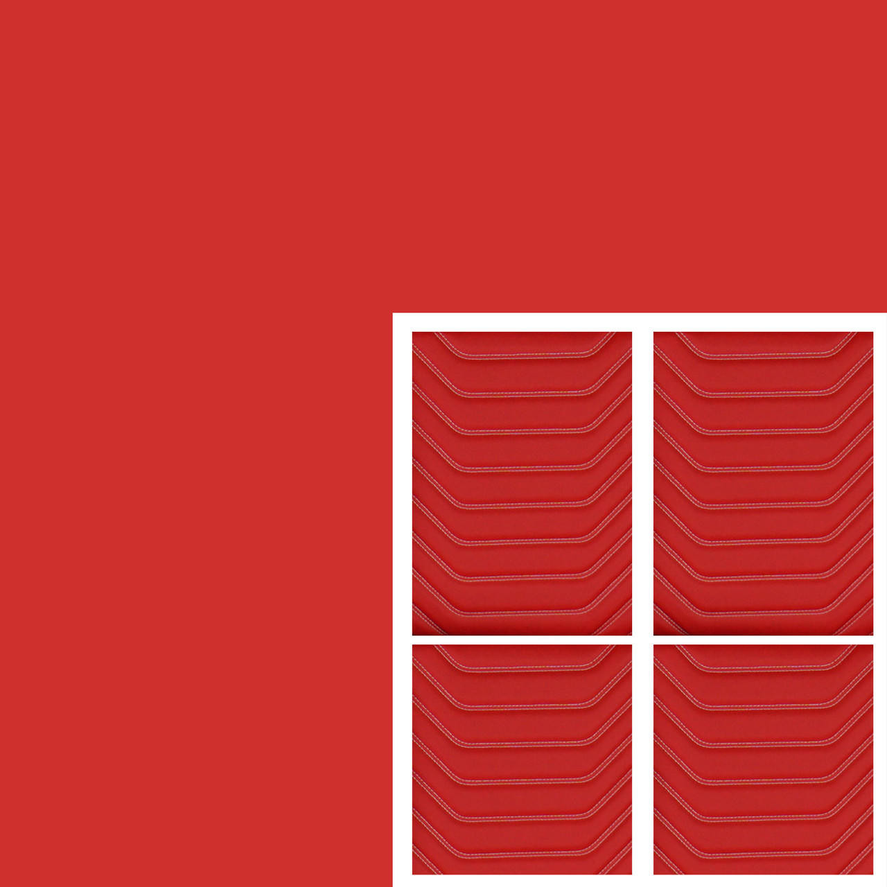  PUI Interiors Sport Mod I Material Accessory Kit, 10yd Red Vinyl, Red Inserts, White Stitch - (RM-AK210A2X6) 