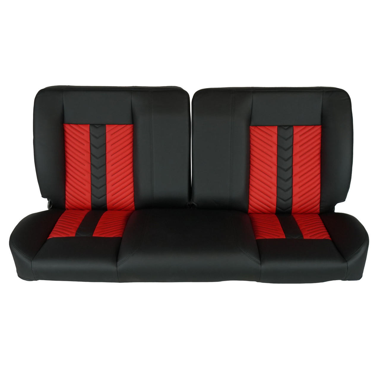  PUI Interiors  60" Sport Mod II Bench Seat Blk Vinyl Red/Blk Insert Blk Thread w/o Cupholder - (RM-BB1211X) 