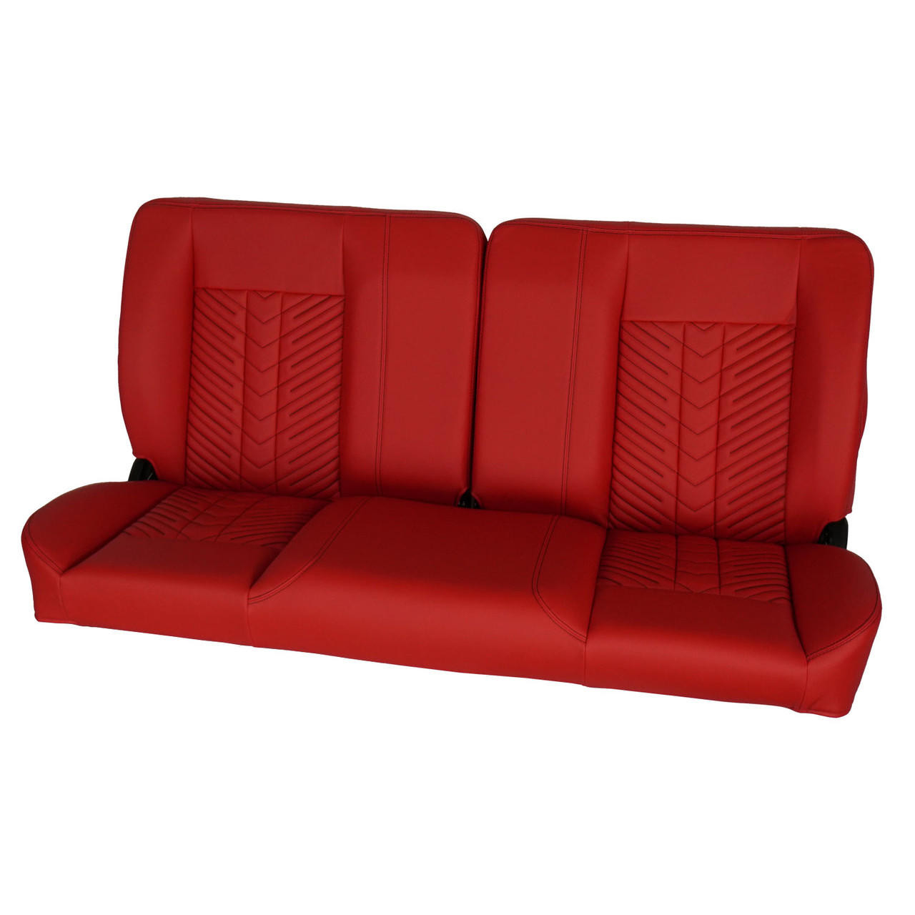  PUI Interiors  60" Sport Mod II Bench Seat Red Vinyl Thin Red Insert Blk Thread w/o Cupholder - (RM-BB22X1X) 