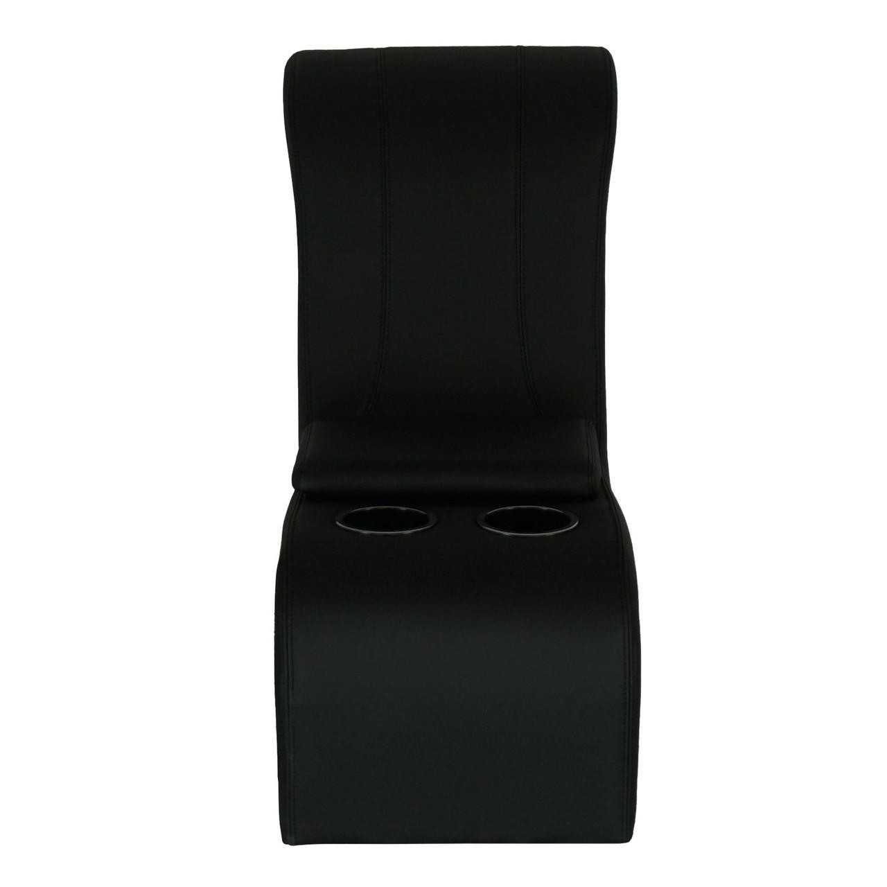  PUI Interiors Truck Console - Black Vinyl, Black Thread, with Cupholders and with Storage - (RM-CA11) 