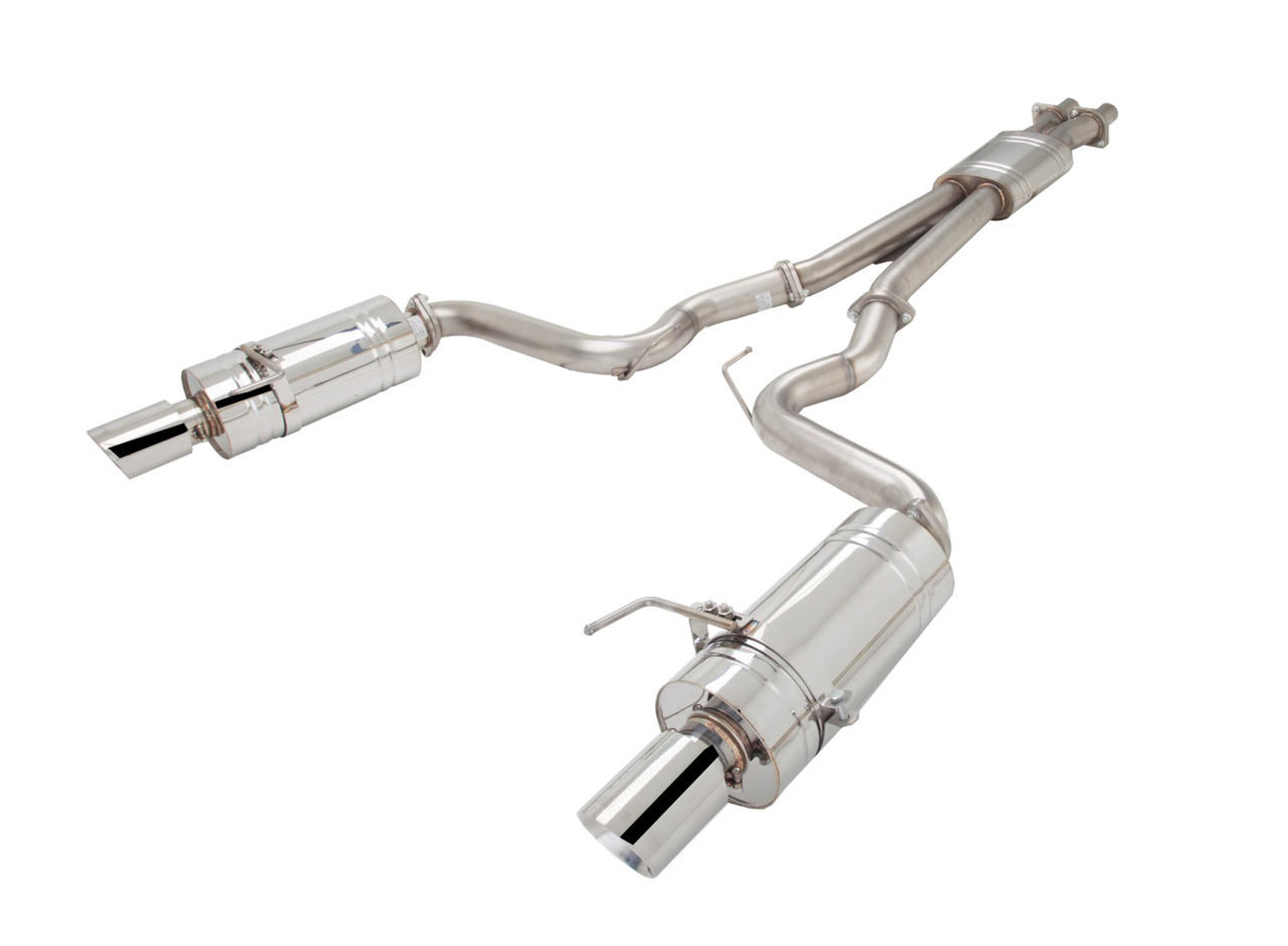 XForce 2015-2017 Mustang GT Twin 3" Brushed Stainless Steel Cat-Back Exhaust System - (XFE-E2-FM15-CBS) 