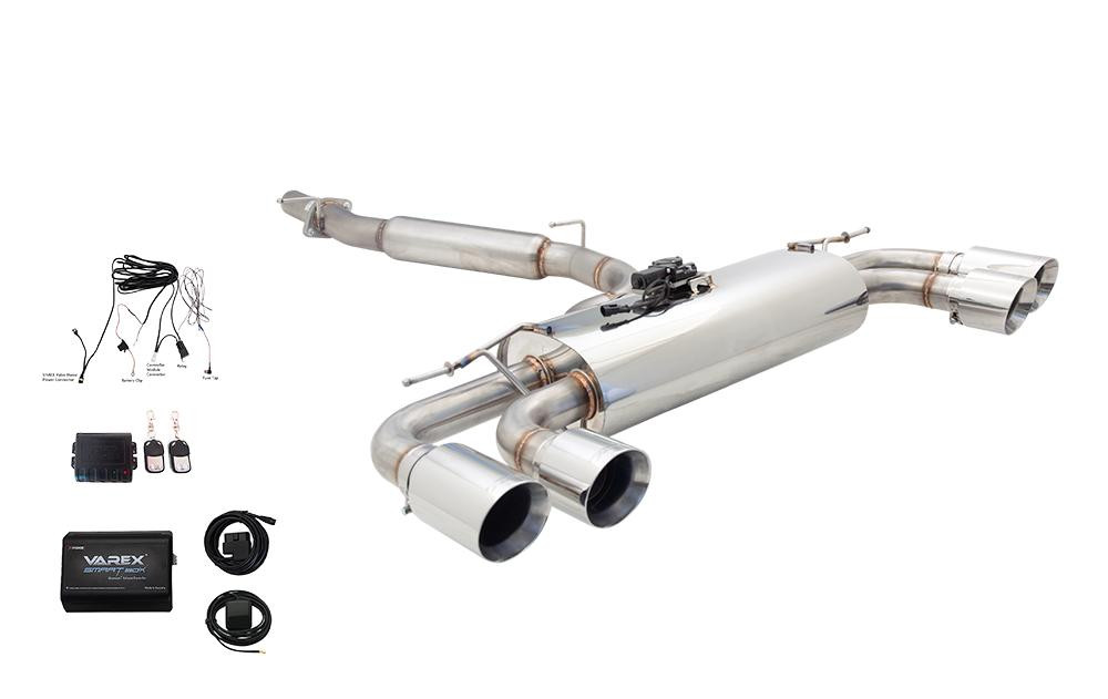  XForce 13-17 Audi S3 Hatch 3" Brushed Stainless Cat Back System w/Varex & Smartbox - (XFE-ES-AS313H-VMKSB-CBS) 