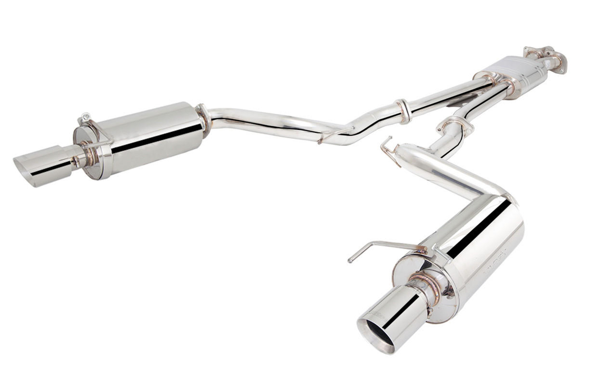  XForce 15-17 Mustang Twin 2-1/2" Stainless Catback Exhaust w/3" Round Rear Mufflers - (XFE-ES-FM17-CBS) 