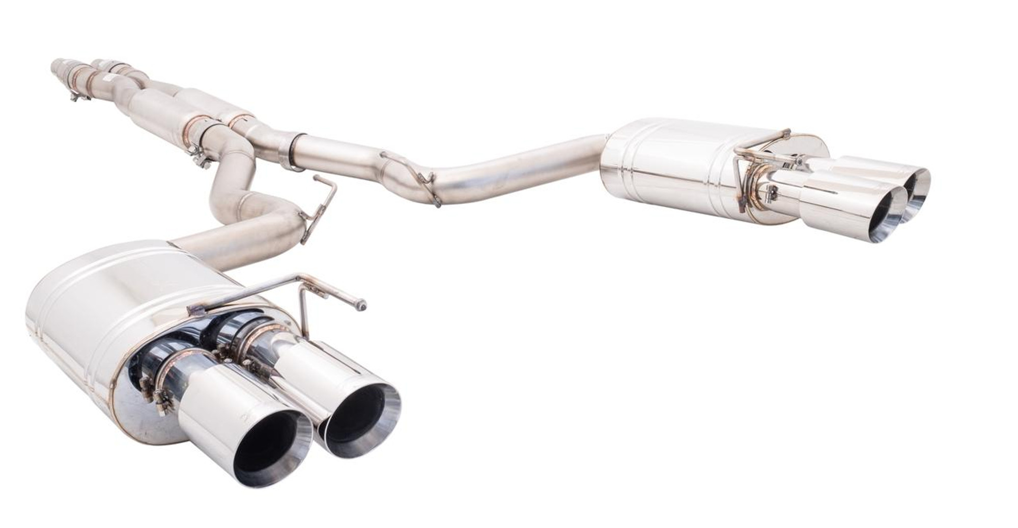  XForce 18-19 Mustang GT Coupe 3" Stainless Catback Exhaust w/Oval Mufflers/Quad Tip - (XFE-ES-FM18-CBS) 