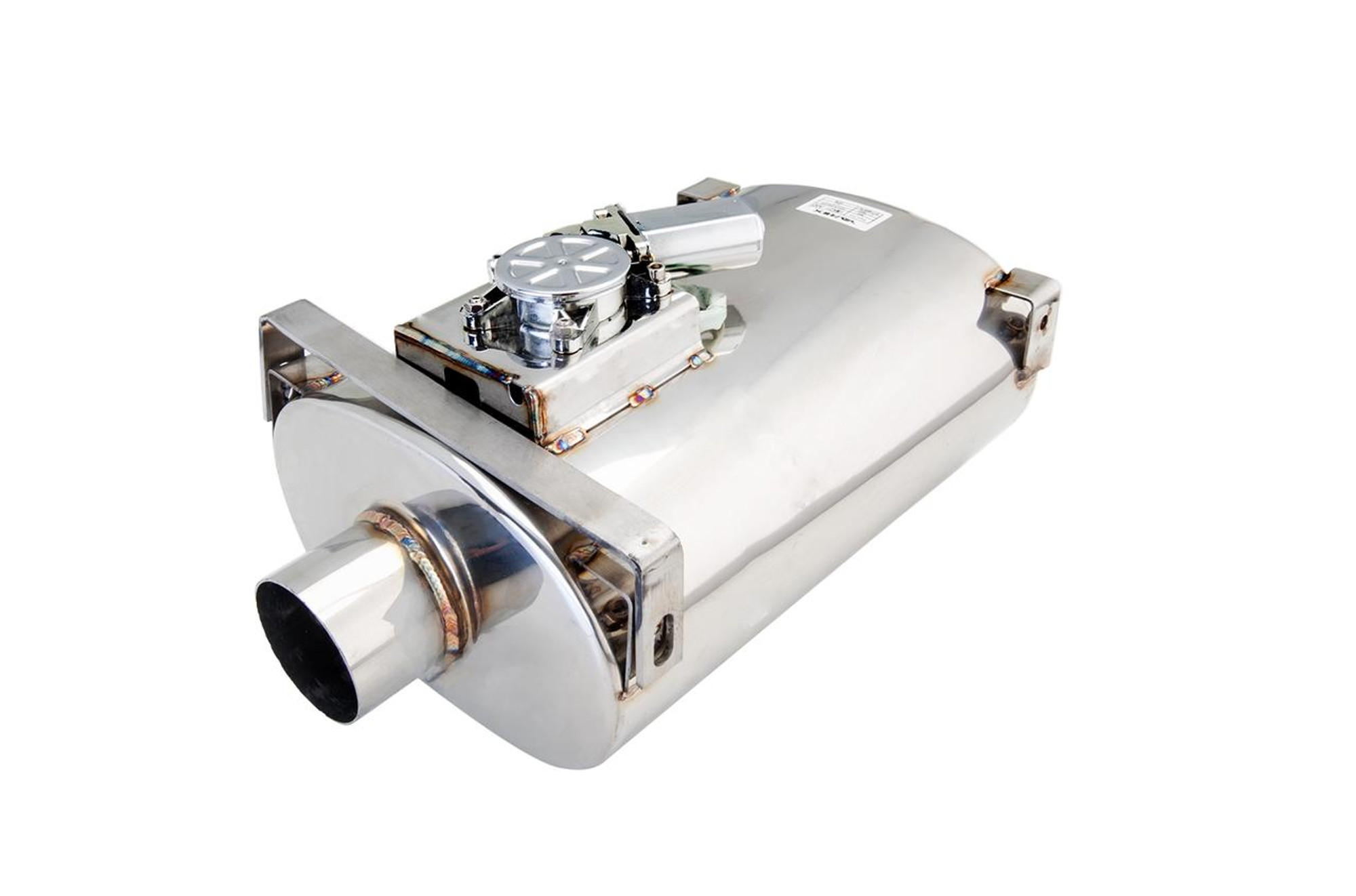  XForce Varex Oval Muffler 8x5 2.5 Inlet & Pipe Side Short Flange Threaded Side Bracket - (XFE-VMK20-250) 