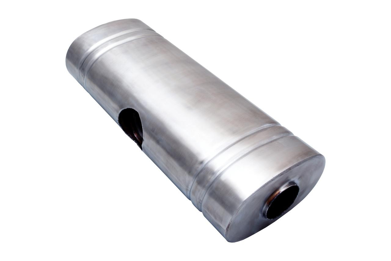  XForce 304 SS Oval Muffler 8"x 5" x 24" East West 2.5" centre inlet dual 2..25" Outlet - (XFE-VX9E2425225) 