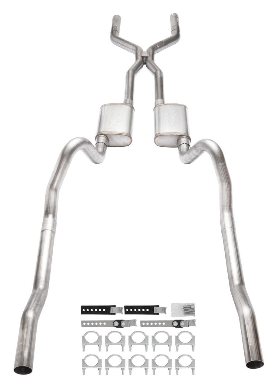  Pypes Exhaust 1966-1974 Mopar B-Body 3" Crossmember Back Exhaust w/H-Pipe & Turbo Pro Mufflers - (SMB43T-PYP) 