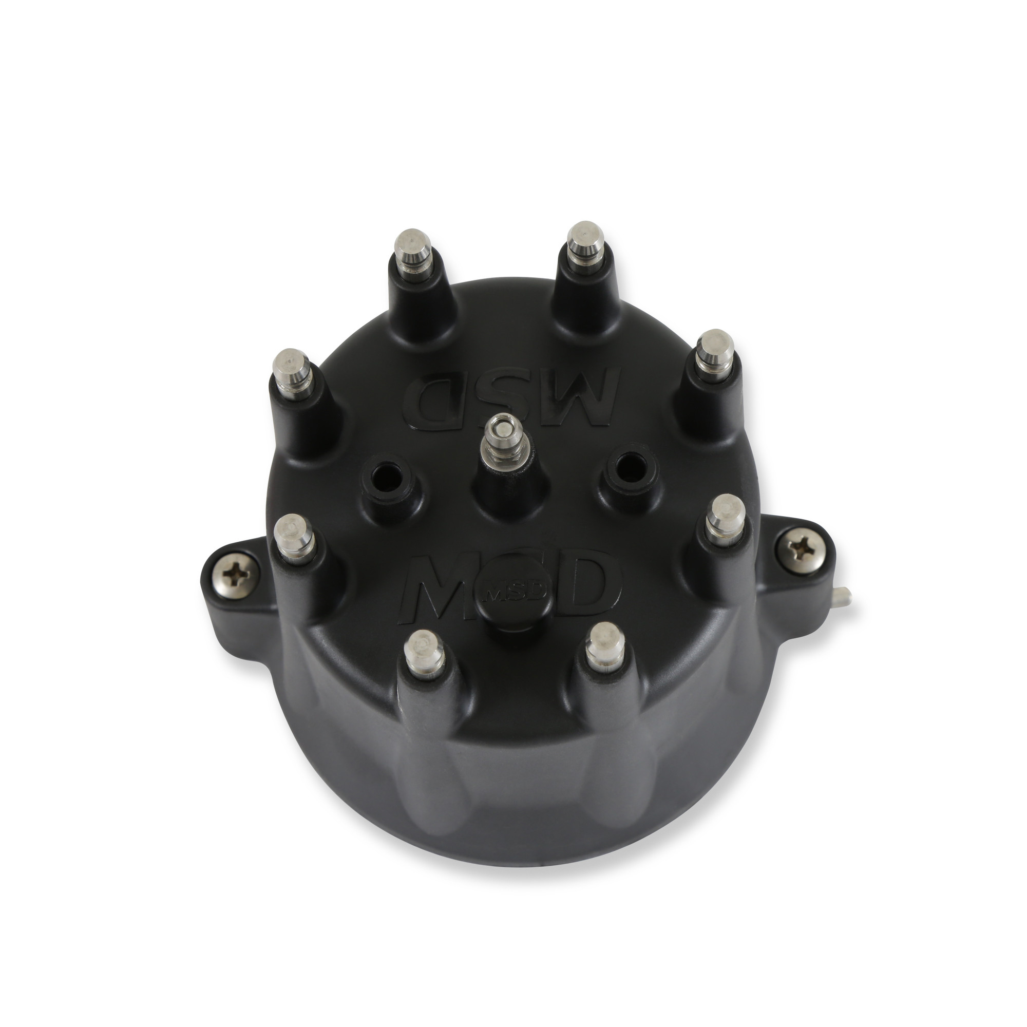 MSD MSD Distributor Cap - V8 - HEI Terminals - Black - Spark Plug Wire Retainer - (MSD-84333)