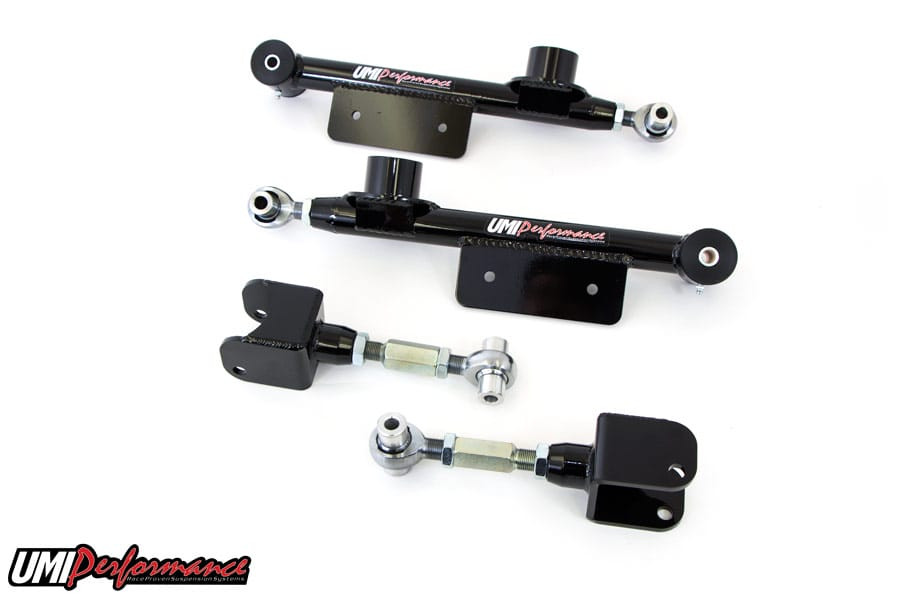 UMI Performance 1999-2004 Ford Mustang Upper & Lower Adjustable Control Arms, Black - (UMI-101417-B)