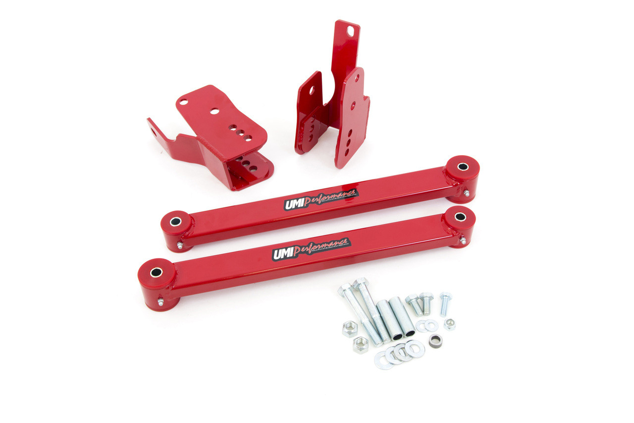 UMI Performance 2005-2014 Ford Mustang Rear Anti-Hop Kit, Budget Boxed Control Arms, Red - (UMI-103460-R)