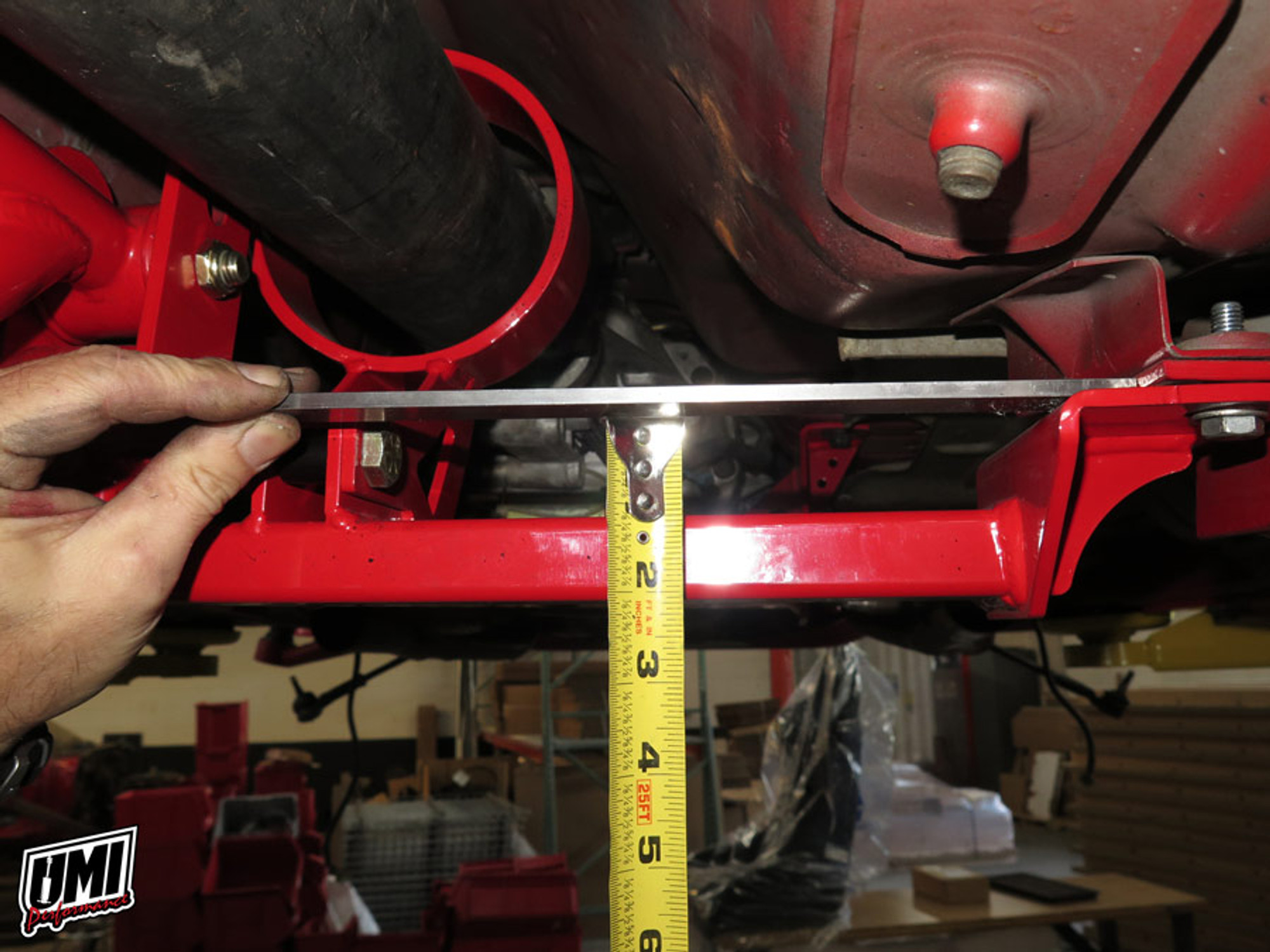 UMI Performance 93-02 F-Body w/Stock/Kooks Exhaust, Tunnel Mounted Torque Arm, Shaft Loop, Red - (UMI-2201CM-R)