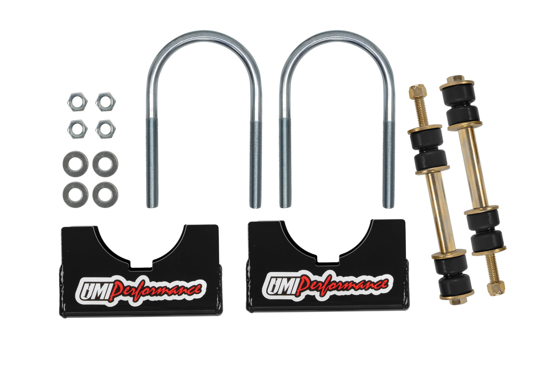 UMI Performance Aftermarket Rear End Sway Bar Installation Kit- 3” Axle Tubes, Black - (UMI-2244-300-B)