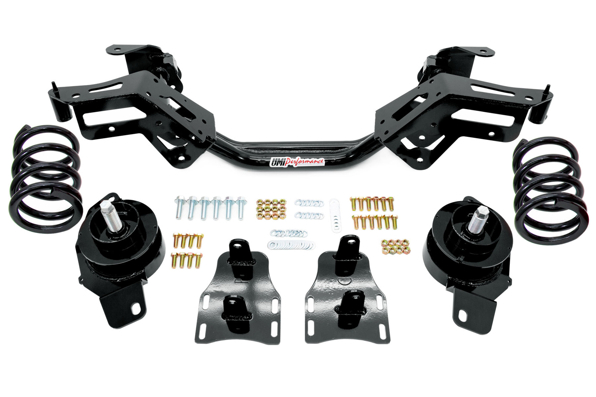 UMI Performance 1982-1992 GM F-Body Tubular LS K-Member, Weight Jacks, 850lb Springs, Black - (UMI-2414-1-B)
