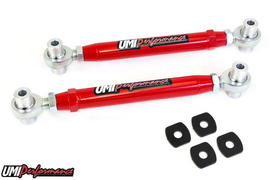 UMI Performance 2008-2009 Pontiac G8, 2010-2014 Camaro Toe Rods, CrMo, Rod Ends, Red - (UMI-2522-R)