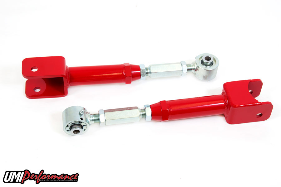 UMI Performance 2008-2009 Pontiac G8, 2010-2014 Camaro Trailing Arms, Adj, Roto-Joint, Red - (UMI-2526-R)