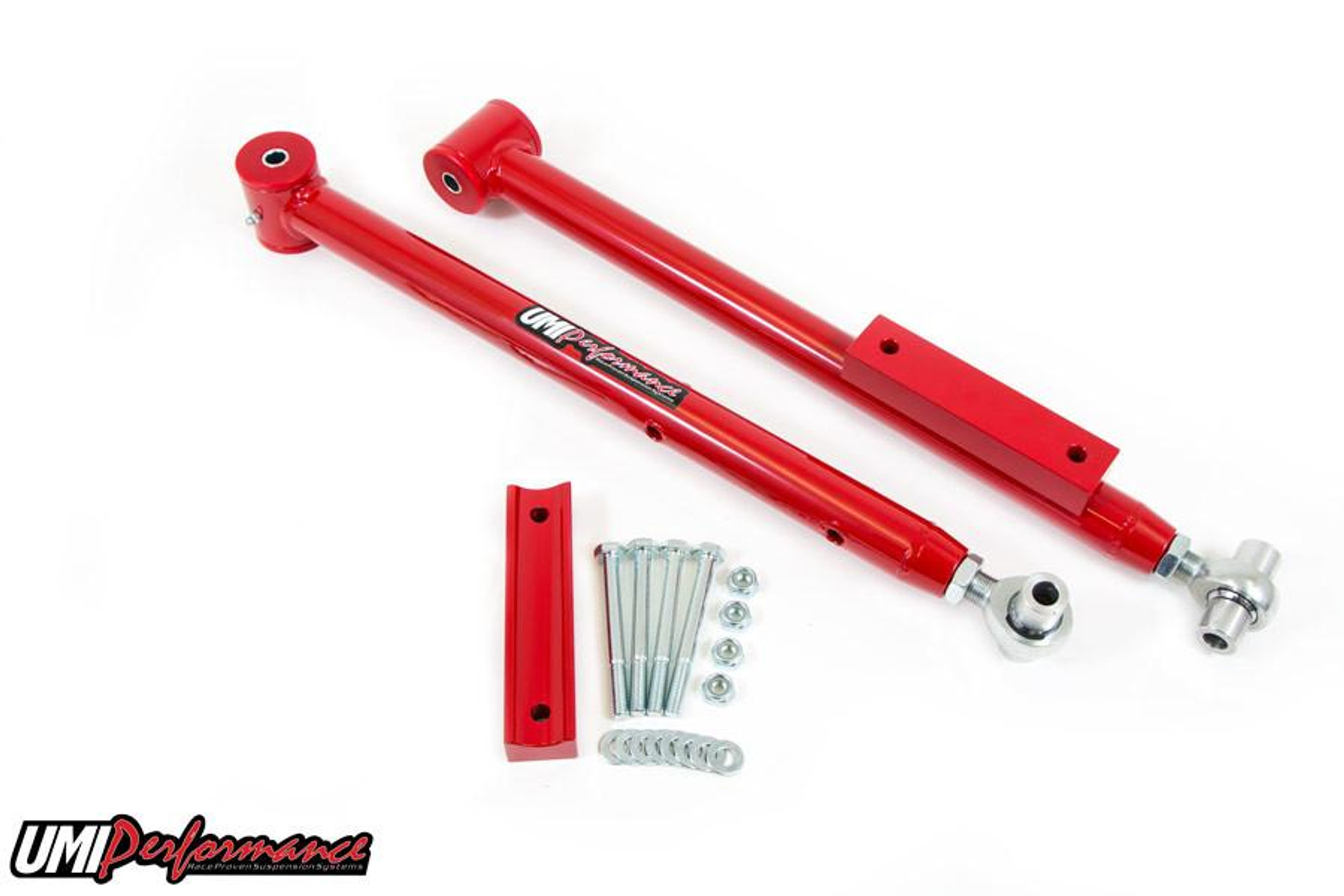  UMI Performance 1991-1996 Impala SS Adj Ext Length Lower Control Arms- Rod Ends, Red - (UMI-3614-R) 
