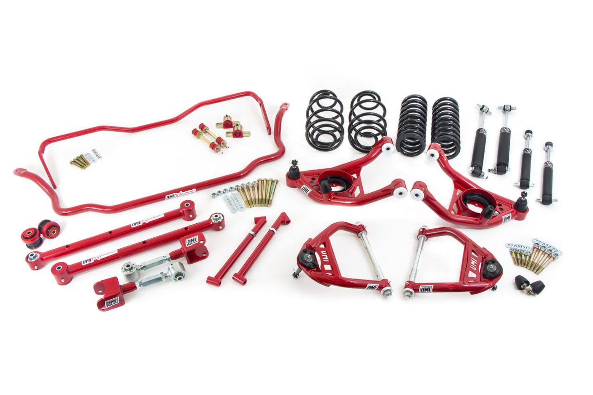  UMI Performance 1965-1966 GM A-Body Handling Package, 1” Lowering- Stage 3, Red - (UMI-ABF405-1-R) 