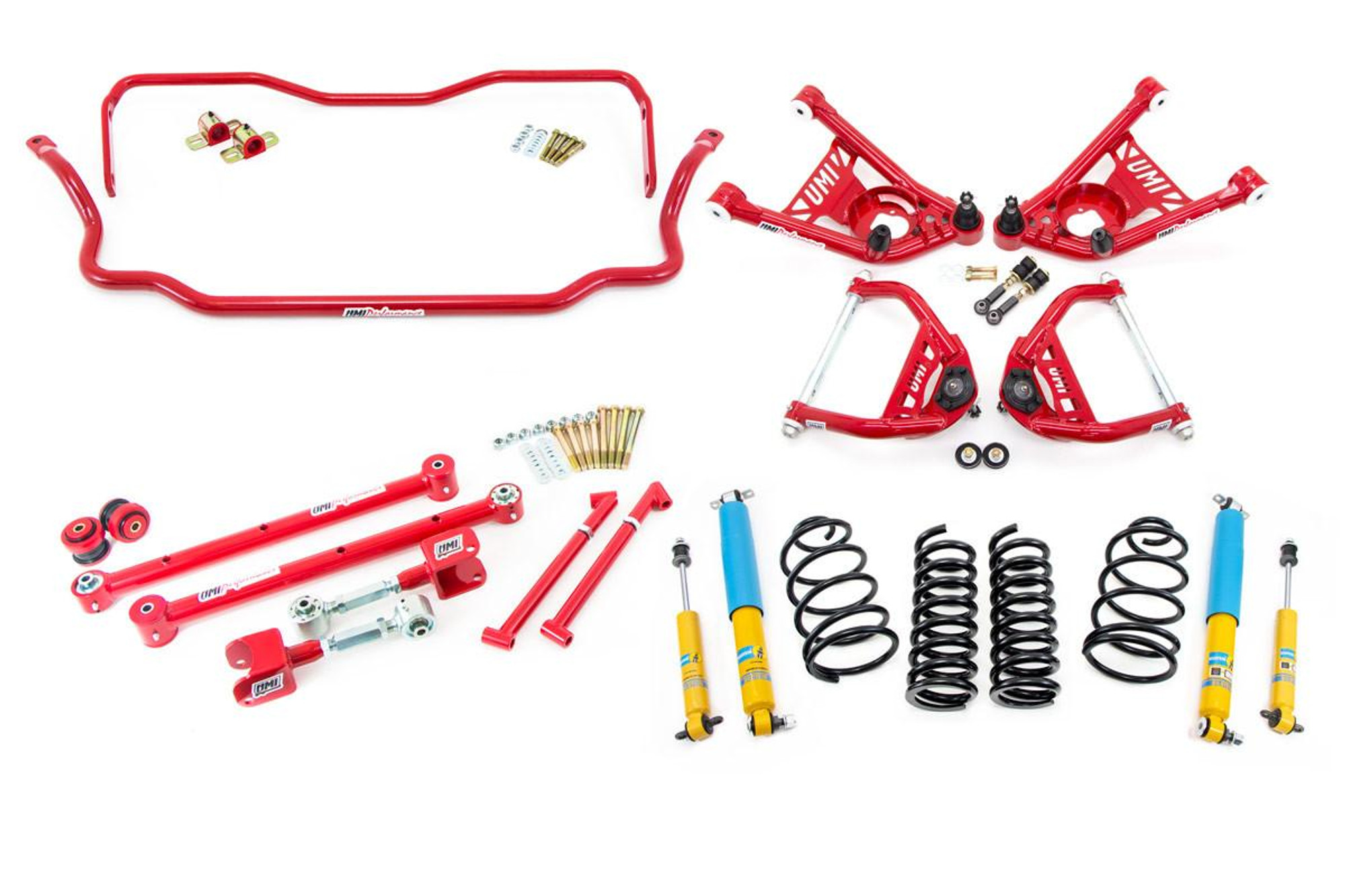  UMI Performance 1964 GM A-Body Handling Package, 1” Lowering- Stage 3, Red - (UMI-ABF405-64-1-R) 