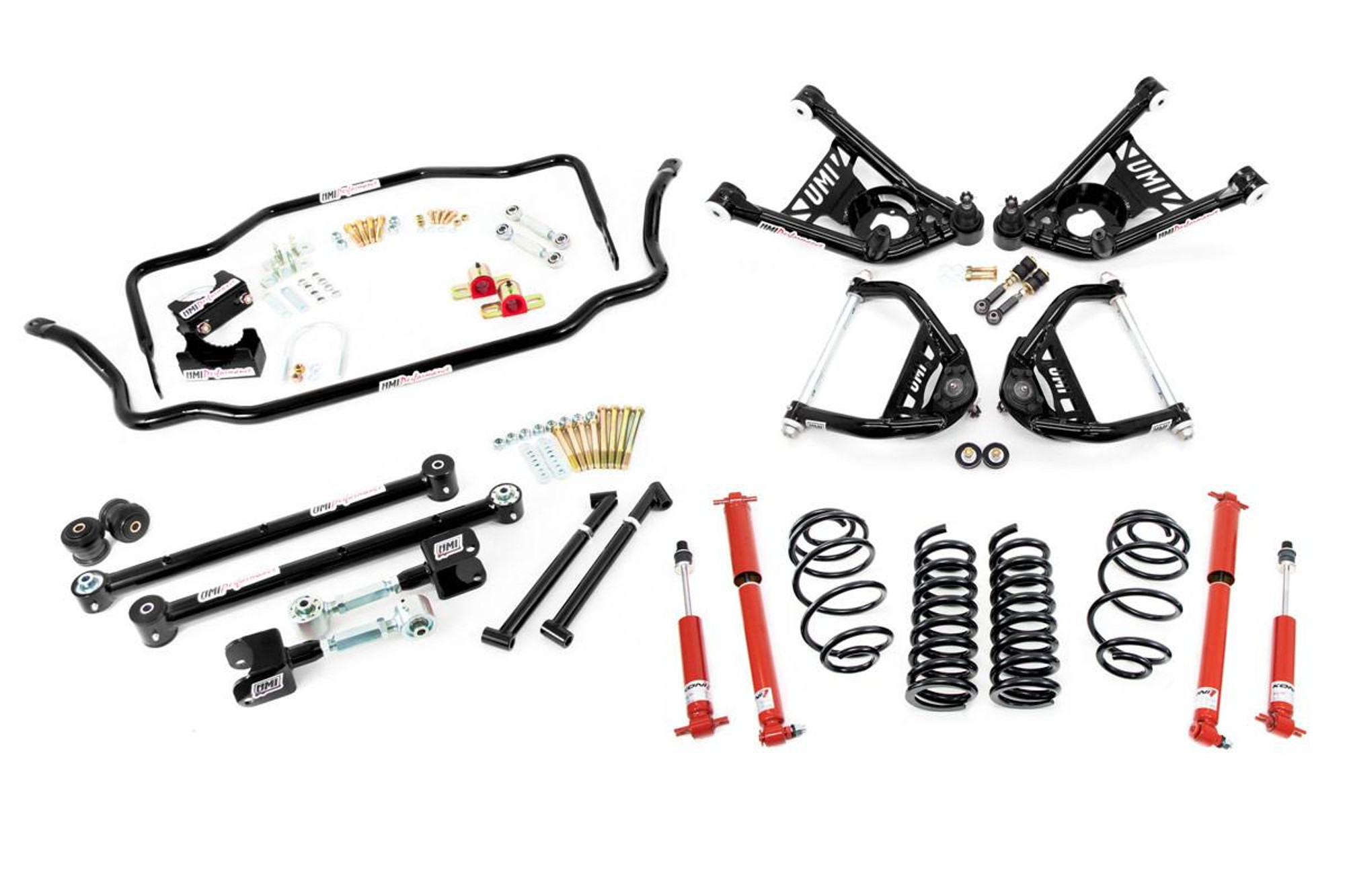  UMI Performance 1967 GM A-Body Handling Package, 1” Lowering- Stage 3.5, Black - (UMI-ABF406-67-1-B) 