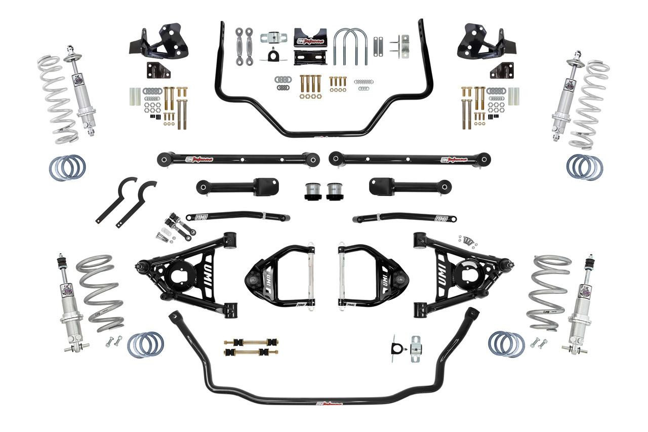  UMI Performance 1968-1972 GM A-Body Handling Package Coilover Stage 2.5 450/175LB Springs, Black - (UMI-ABF804-1-B) 