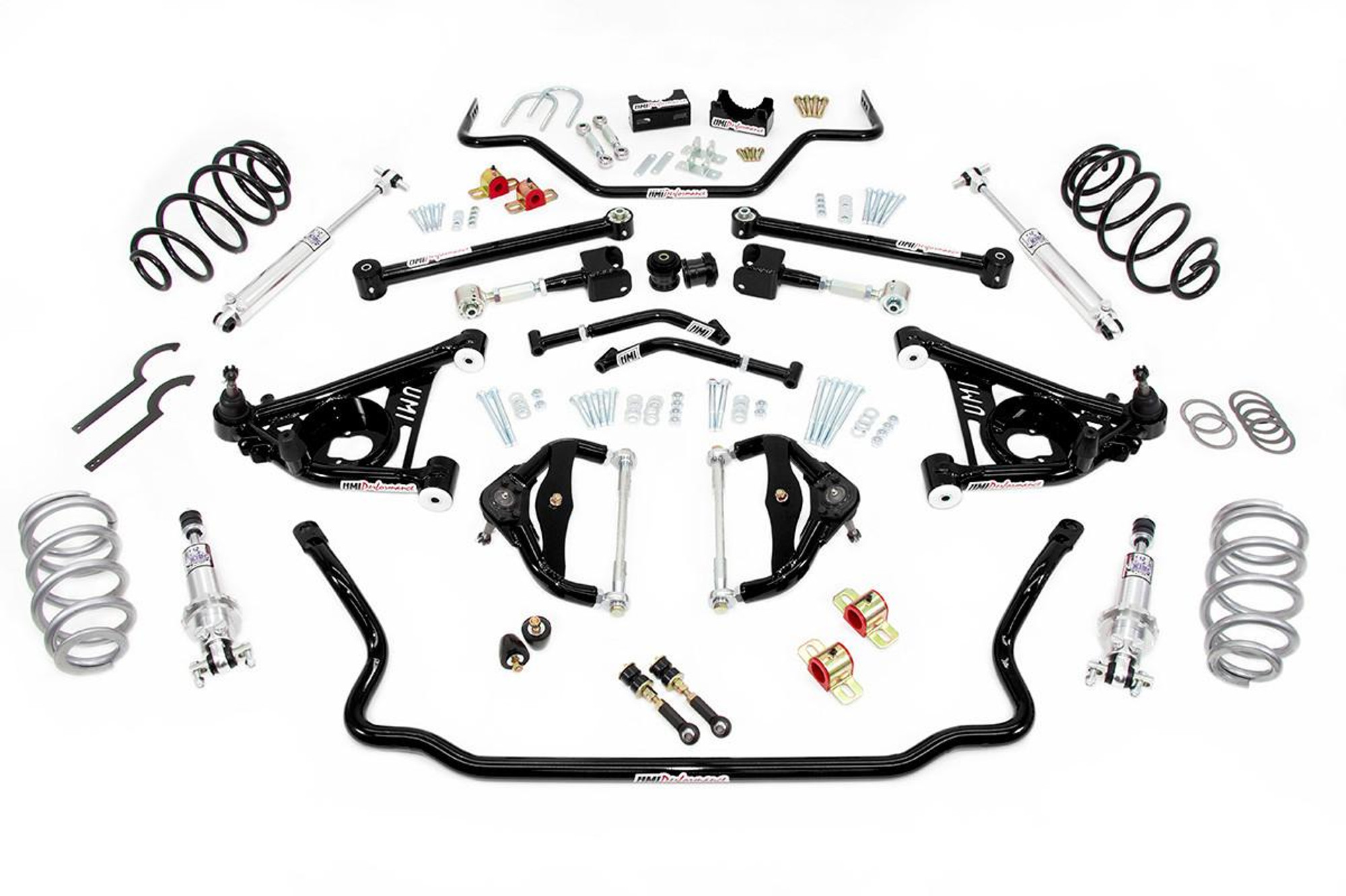  UMI Performance 1978-1988 GM G-Body Handling Kit- Stage 4, 1" Lowering, 450lb Spring, Red - (UMI-GBF004-1-R) 