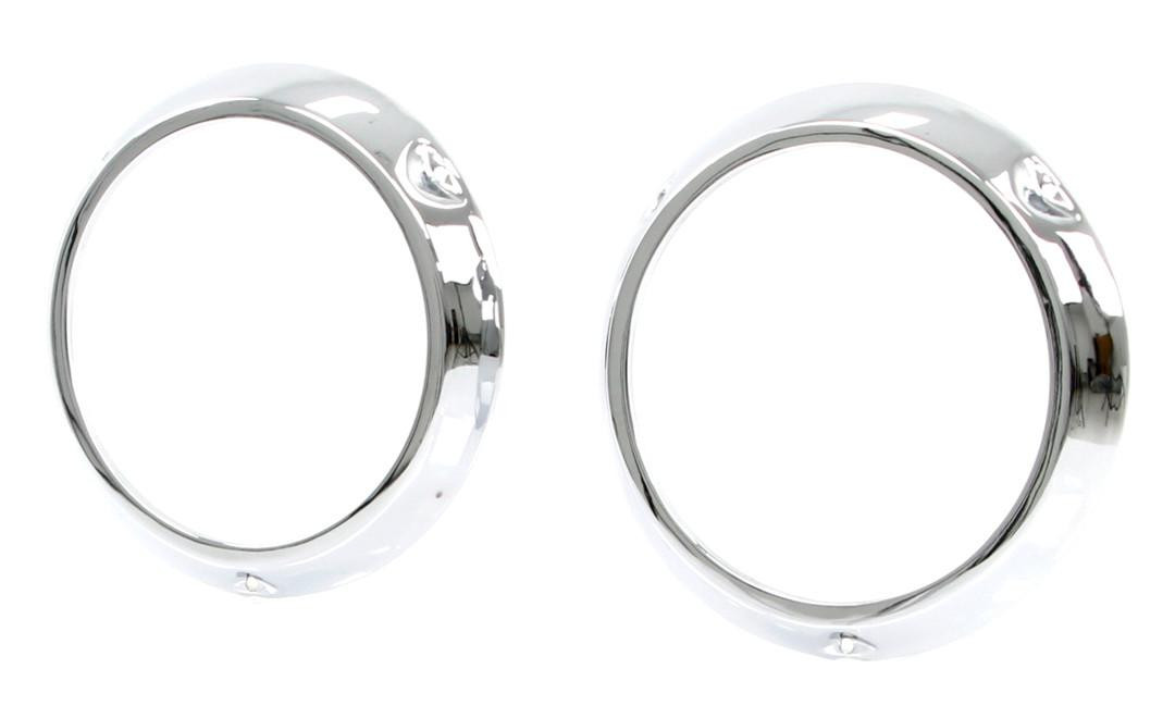  Auto Metal Direct Headlight Bezels - Chrome - Pair - 66-70 Bronco - (AMD-145-4666-C) 