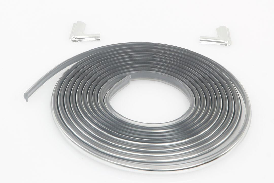  Auto Metal Direct Chrome Rear Window Gasket Lock Strip w/Corner Joints - 73-91 Chevy GMC C/K Truck - (AMD-661-4073-4S) 