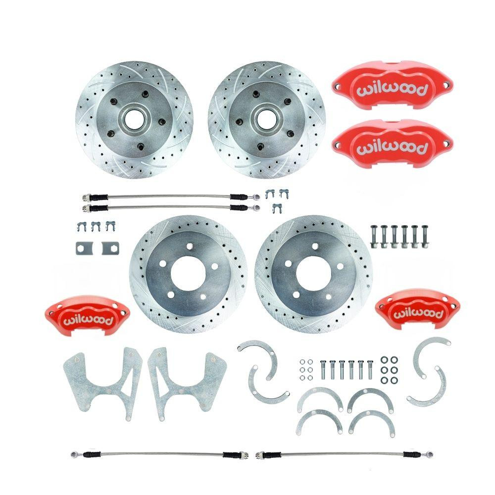 The Right Stuff 73-87 C10 5 lug Rear Disc Brake Kit w/Matching Front Rotors Wilwood Calipers - (T73DC05P-P) 