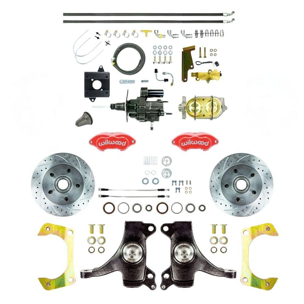  The Right Stuff 60-62 GM Hydraulic Assist, 2" Drop Front Disc Brake Kit, Wilwood Calipers - (THB6015DP-P) 