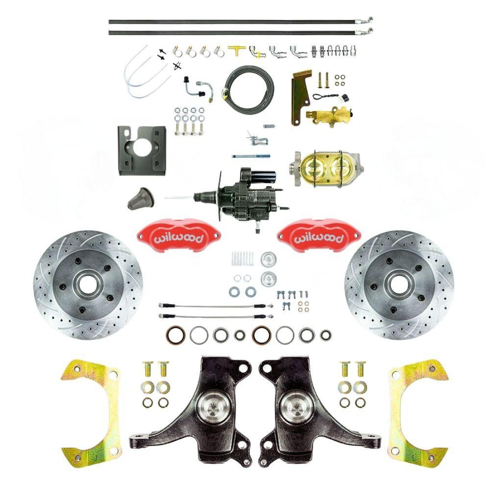  The Right Stuff 67-70 Chevy Truck 2" Drop Hydraulic Assist Front Disc Conv, Wilwood Calipers - (THB6725DP-P) 