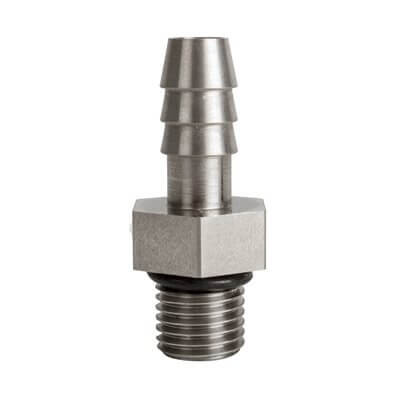 Detroit Speed Clutch Master Cylinder Reservoir Fitting, 3/8" Barb Fitting, Stainless Steel - (070443DS)