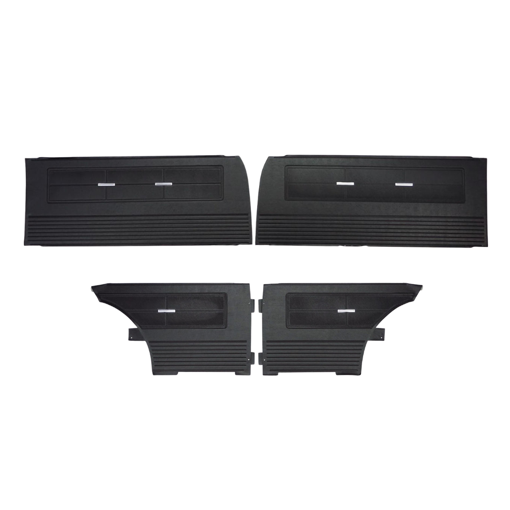 First Place Auto Parts 1963 Chevrolet Chevy II/Nova Door Panel Kit, Bucket Seats, Standard, Coupe, Black - (63NOVBLKDPINT-K)