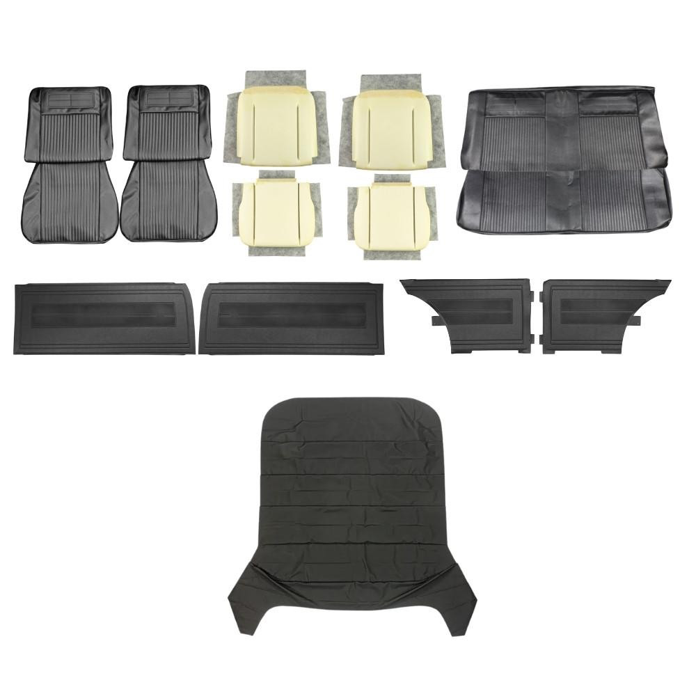  First Place Auto Parts 1964 Chevrolet Chevy II/Nova Basic Interior Kit, Bucket Seats, Standard, Coupe, Black - (64NOVBLKSMINT-K) 