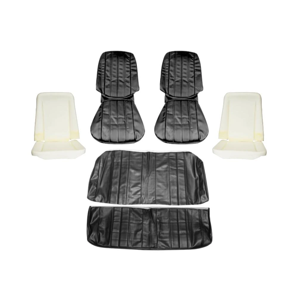  First Place Auto Parts 1966 Chevrolet Chevelle Upholstery Kit, Bucket Seats, Standard, Coupe, Black - (66CHVBLKUPINT-K) 