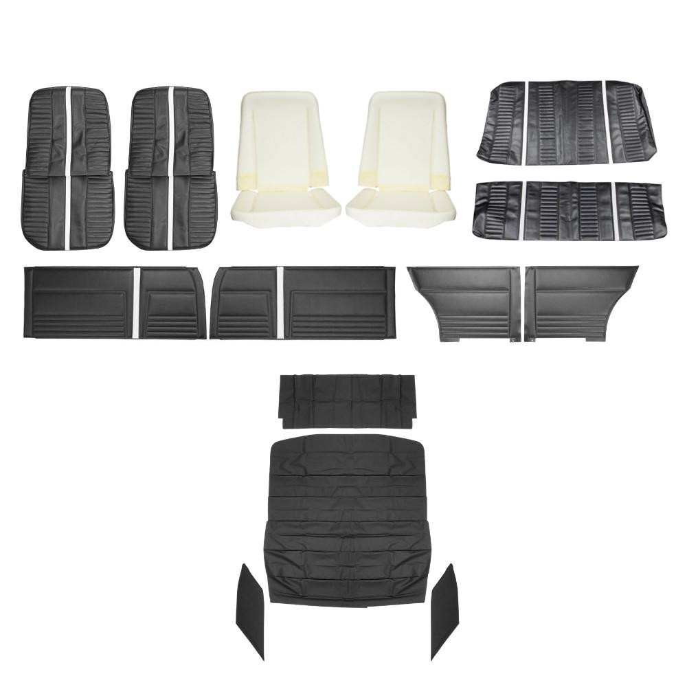  First Place Auto Parts 1967 Chevrolet Chevy II/Nova Basic Interior Kit, Bucket Seats, Standard, Coupe, Black - (67NOVBLKSMINT-K) 
