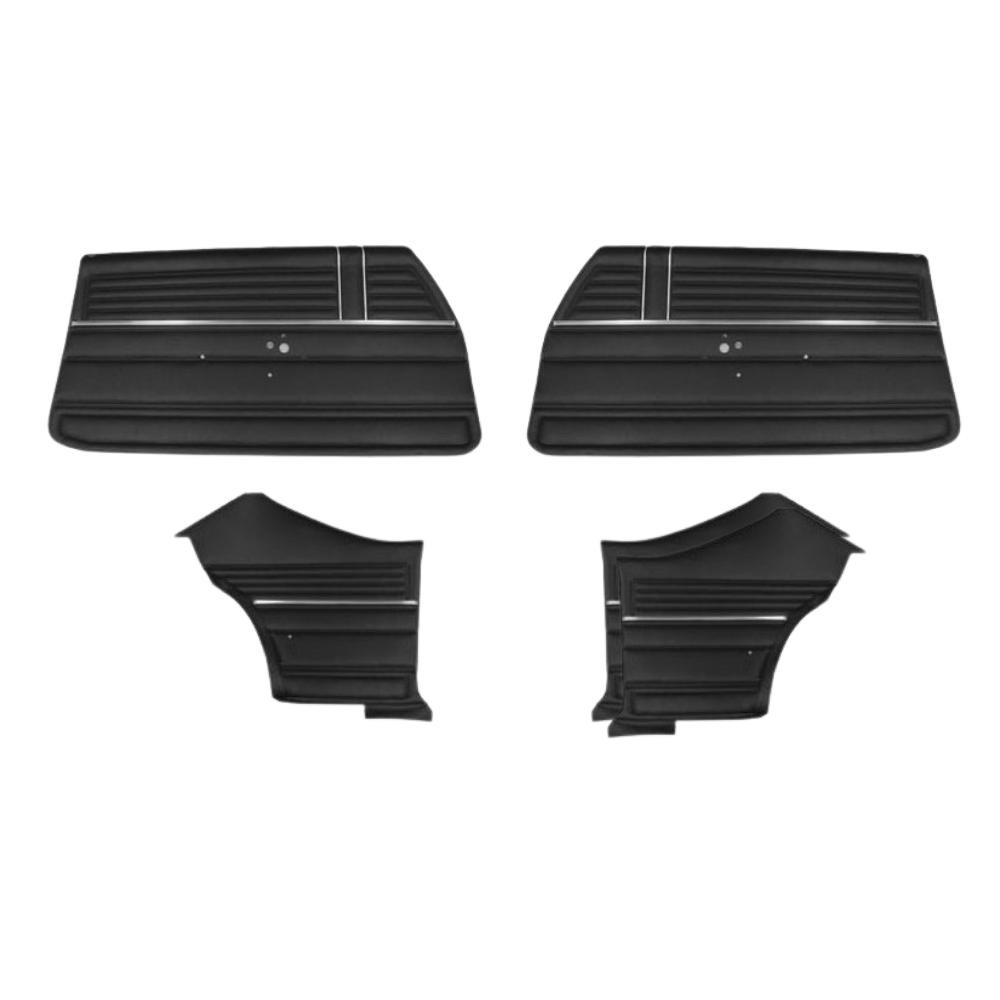  First Place Auto Parts 1969 Chevrolet Chevelle Door Panel Kit, Bucket Seats, Standard, Coupe, Black - (69CHVBLKDPINT-K) 
