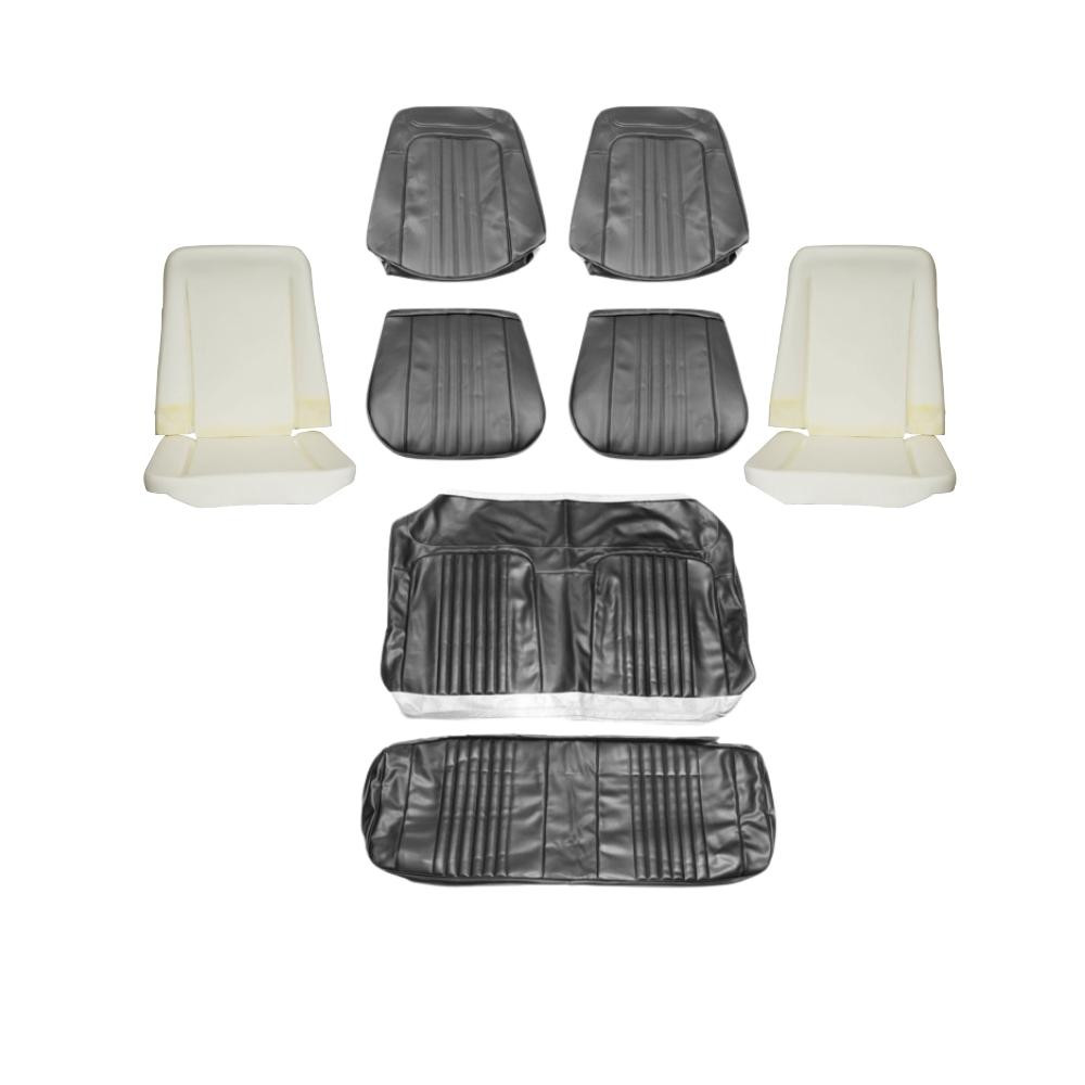  First Place Auto Parts 1971 Chevrolet Chevelle Upholstery Kit, Bucket Seats, Standard, Coupe, Black - (71CHVBLKUPINT-K) 