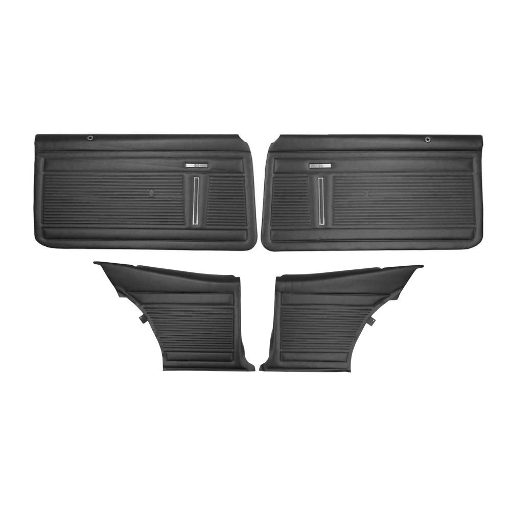  First Place Auto Parts 1972 Chevrolet Nova Door Panel Kit, Bucket Seats, Standard, Coupe, Black - (72NOVBLKDPINT-K) 
