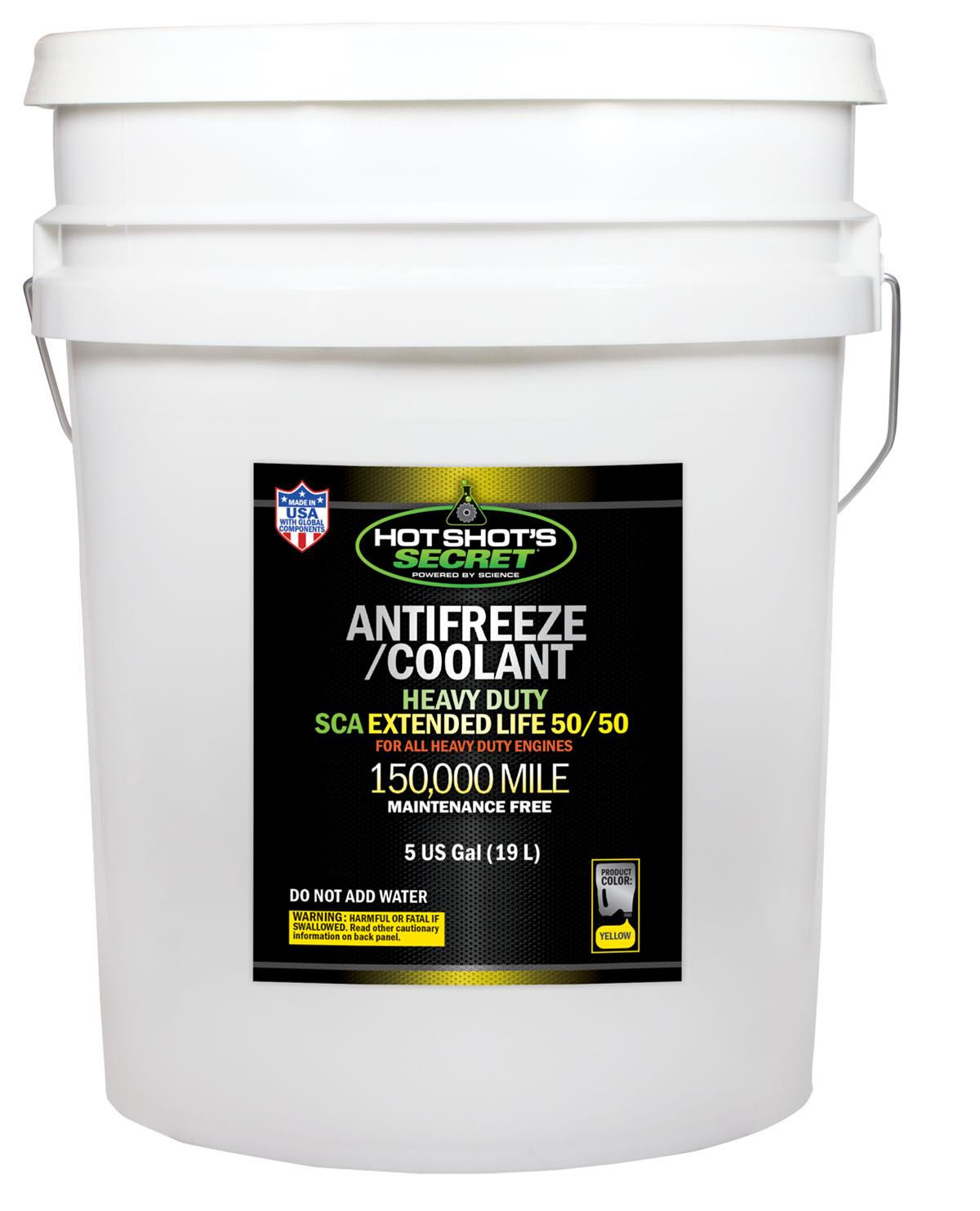 Hot Shot's Secret Hot Shot's Secret® 150K 50/50 Yellow Antifreeze - 5 Gallon  - (5G150KY5050)