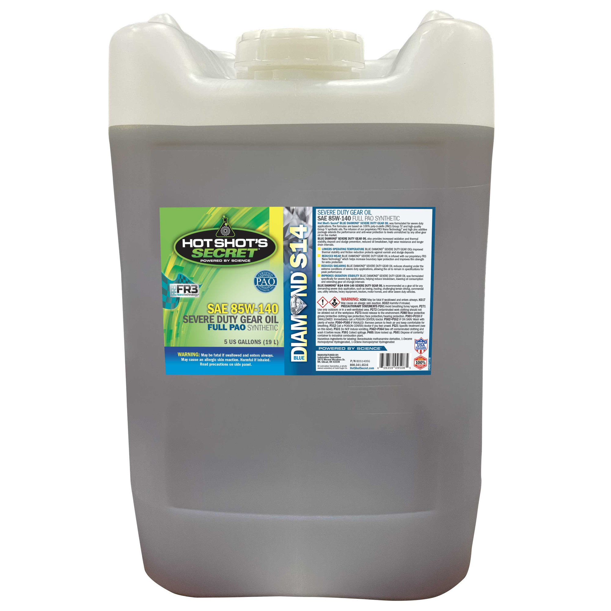 Hot Shot's Secret Hot Shot's Secret® Blue Diamond® Gear Oil Severe Duty S14 140 Wt - 5 Gallon  - (BDS1405G)