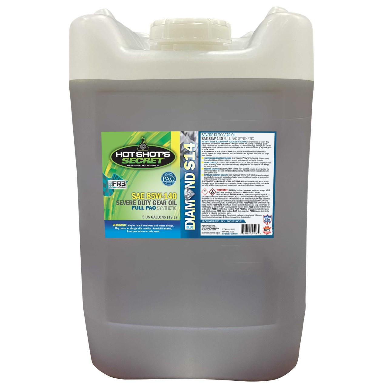  Hot Shot's Secret Hot Shot's Secret® Blue Diamond® Gear Oil Severe Duty S14 140 Wt - 5 Gallon  - (BDS1405G) 