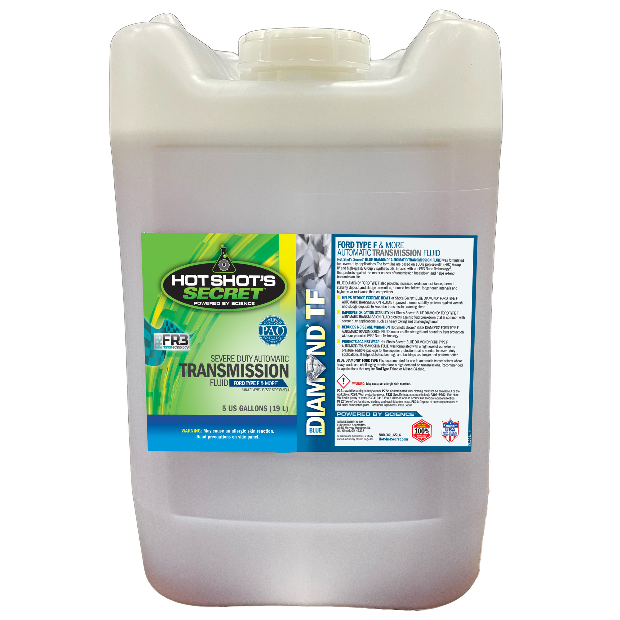 Hot Shot's Secret Hot Shot's Secret® Blue Diamond® Transmission Fluid Type F - 5 Gallon  - (BDTYPEF05G)