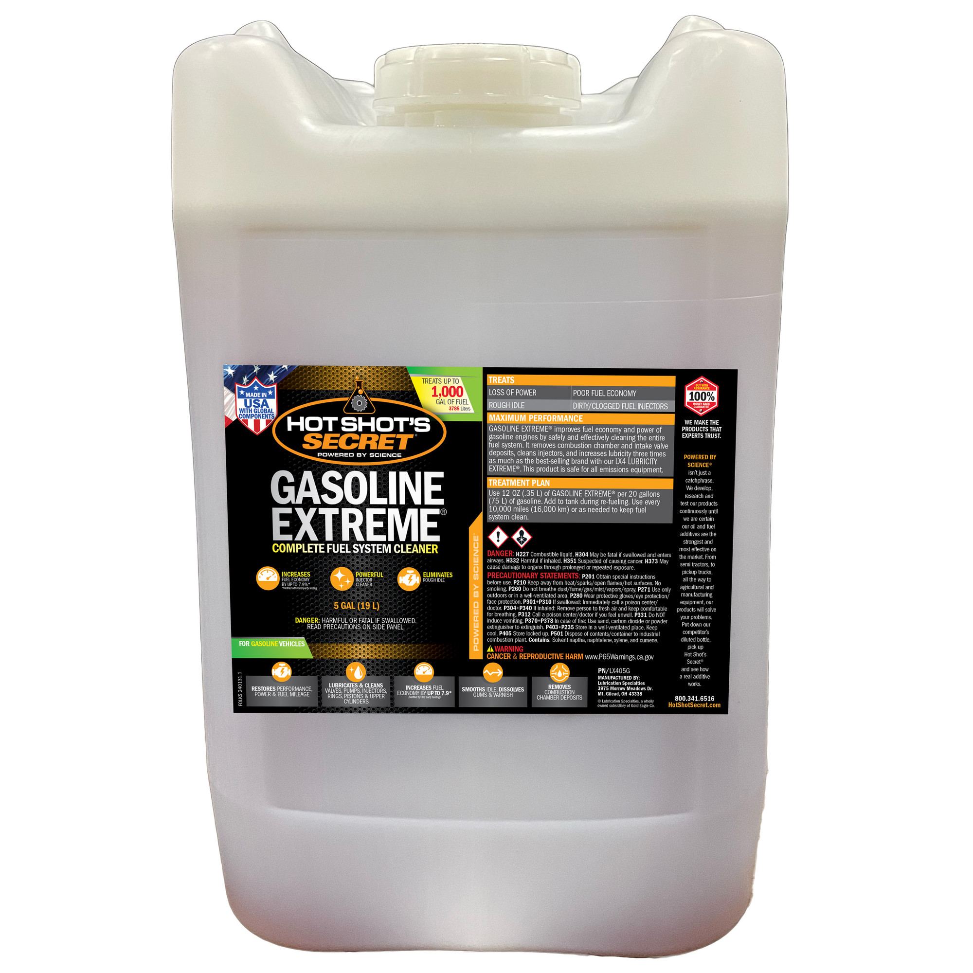 Hot Shot's Secret Hot Shot's Secret® Gasoline Extreme® Complete Fuel System Cleaner - 5 Gallon  - (GE05G)