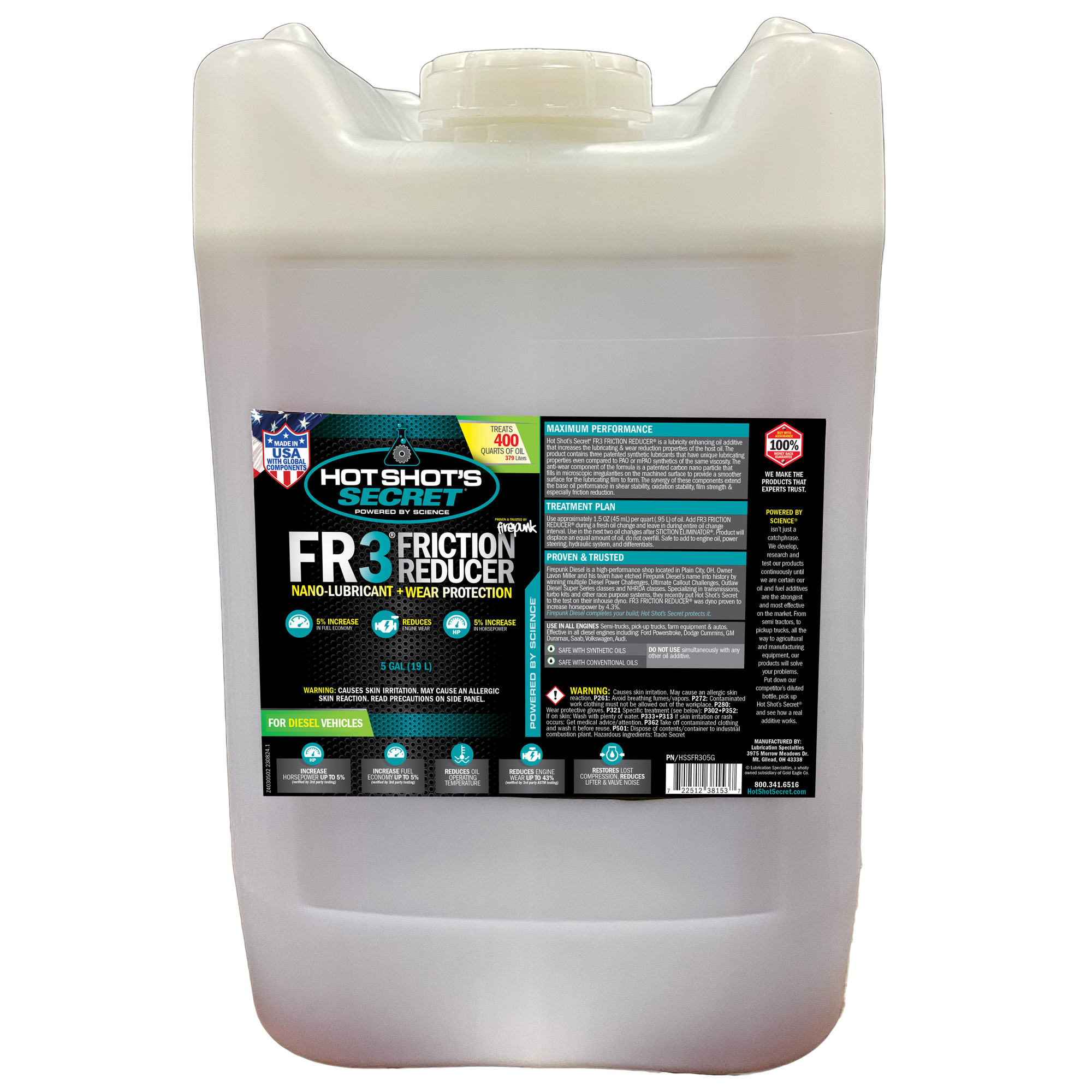 Hot Shot's Secret Hot Shot's Secret® Fr3 Friction Reducer® Nano Lubricant - 5 Gallon  - (HSSFR305G)
