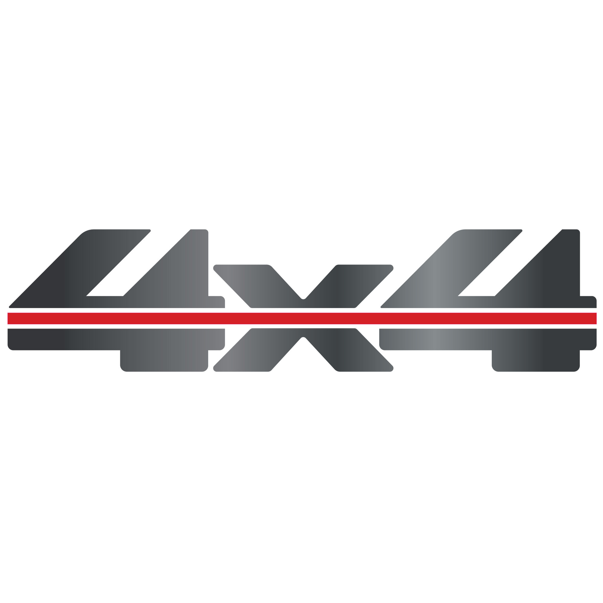 Trim Parts 1988-2000 Chevy/GMC Truck 4x4 Decal, Dark Gray with Red Stripe - Pair - (TPG-9007)