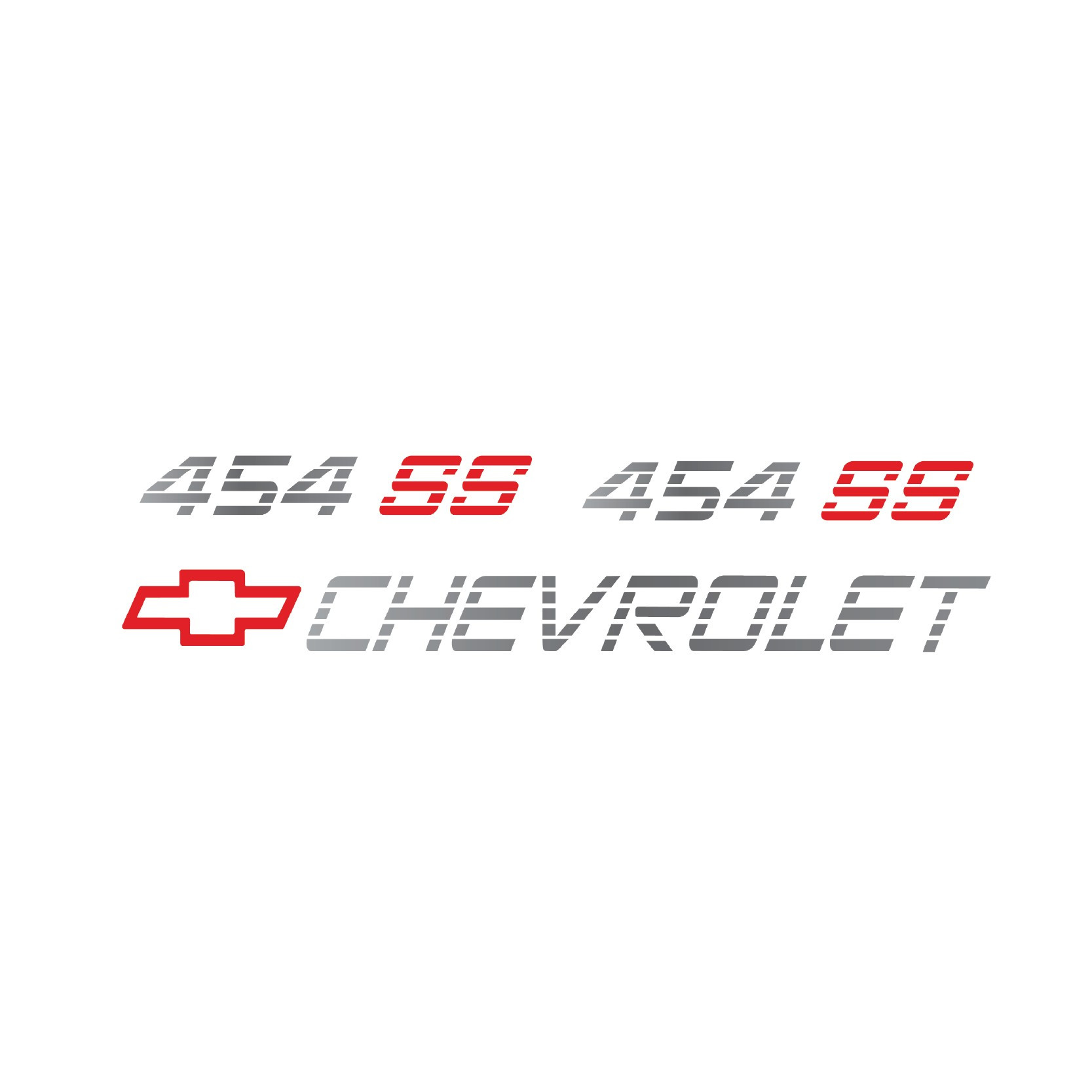 Trim Parts 1990-91 Chevy 454 SS Graphic Decals, Silver with Red SS and Bowtie - (TPG-9134)