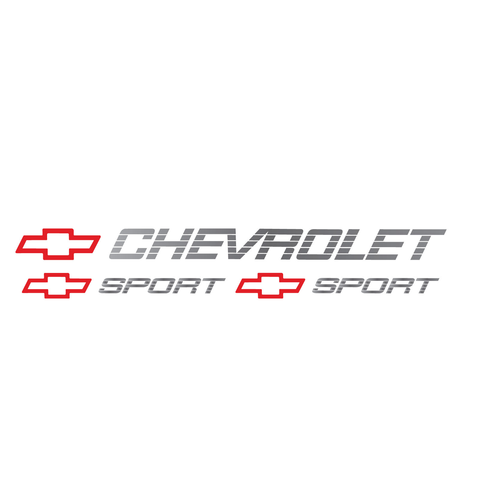 Trim Parts 1989-91 Chevy Sport Graphic Decal, Silver with Red Bowtie - (TPG-9132)