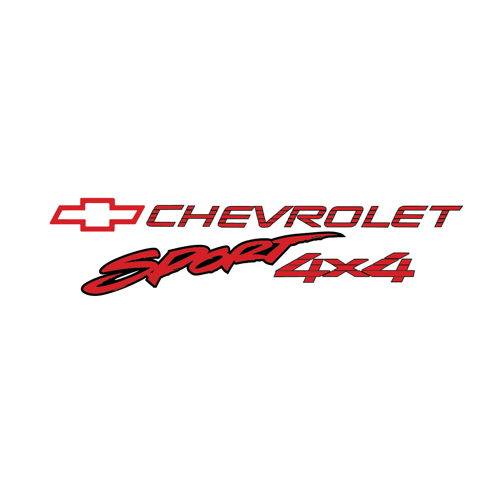Trim Parts 1992 Chevy Sport 4x4  Graphic Decal, Custom Black and Red with Red "Sport" - (TPG-9158)
